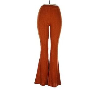 Damson Madder Women's 10 Terracotta Cable Knit Flare Pants Leggings Bootcut Chic